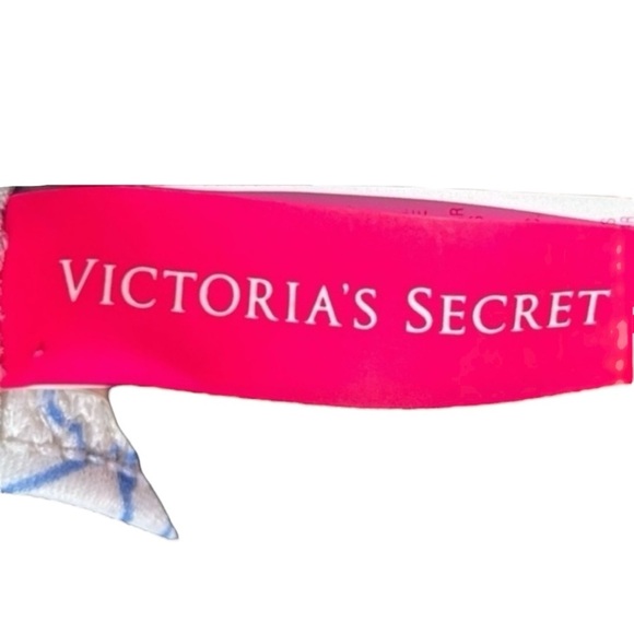 🌻Victoria's Secret Blue & White Twist Bandeau Halter Bikini Top Size XS - Picture 9 of 10